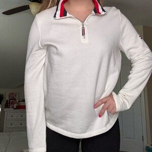 Tommy Hilfiger White Half-Zip Sweatshirt